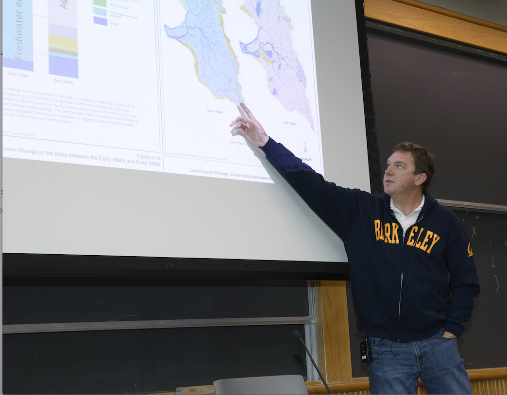 Professor David Sunding gives a lecture at Homecoming 2014 Professor David Sunding